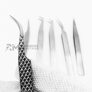 RMI Custom Lash Extension Diamond Grip Eyelash Extensions <b>Boot</b> 90 Degree Volume Tweezer Smooth Tip Stainless Steel Anti-Static - Product Image 3