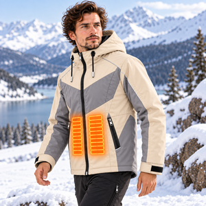 USB <b>Heated</b> Winter Jacket <b>Men</b> Women Rechargeable Battery Outdoor Hooded <b>Coat</b> Smart Temperature Control OEM ODM - Product Image 3