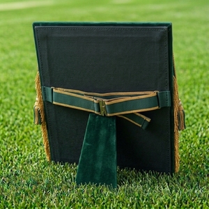 Delantal Masónico de Terciopelo Verde de Lujo con Flecos Dorados, Bordado 3D del Ojo que Todo lo Ve y Compás Cuadrado, Talla Personalizada, Aplicación para Prendas - Product Image 2
