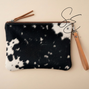 Cowgirl Tooled Leather & Cowhide <b>Wristlet</b> Clutch Wallet Handmade Floral Embossed Zipper Pouch for Women Genuine Leather Bag - Product Image 5