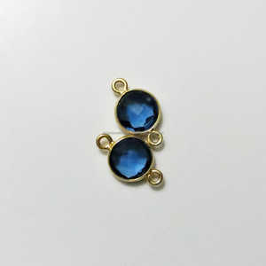 Connecteurs à breloques en argent sterling 925, en argent sterling London, Quartz bleu, or vermeil pour la fabrication de bijoux - Product Image 1