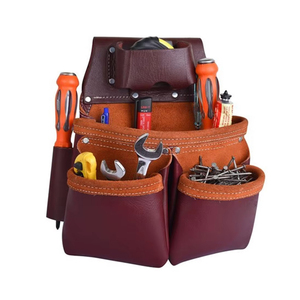 New Arrival Solid Color Heavy Duty Cowhide <b>Leather</b> <b>Tool</b> Belt Customizable OEM Support Low Price PU <b>Leather</b> <b>Tool</b> Bags for Sale - Product Image 6