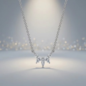 Pendentif cascade de diamants opulents (Bijoux de soirée de haute couture de créateur) - Product Image 3