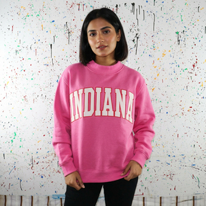 Sudadera Rosa Oversize con Cuello Redondo y Estampado Indiana, Unisex, Informal, Tejida, Estilo Otoñal, CLUSH SPORTS - Product Image 1