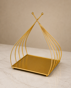 Gold Plated Geometric Fruit Theme Decorative Tray Modern Design Square Shape Dining Table Lightweight Single-piece Package - Product Image 4