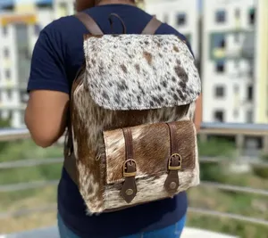 Mochila de Cuero Personalizada de Marca Hairon, Mochila de Piel de Vaca Genuina, Estilo Occidental, Fábrica de Bolsos de Cuero LHBP-0294 - Product Image 1