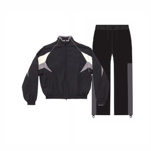 Trajes de chándal de nailon personalizados 2026 con cremallera para hombre, cortavientos de poliéster holgado, fabricante de chándales cortavientos - Product Image 1