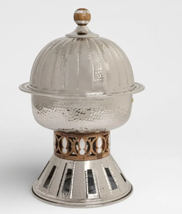 Olla Decorativa de Metal con Tapa de Acero Inoxidable, 20 cm de Diámetro, 24 cm, 5 L, para Servir Comida en Hoteles, Restaurantes y Servicios de Catering - Product Image 1