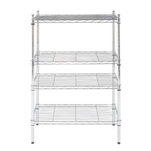 Scaffale a 8 Ripiani in Acciaio Cromato Regolabile con Ripiani in Filo Metallico - Product Image 1