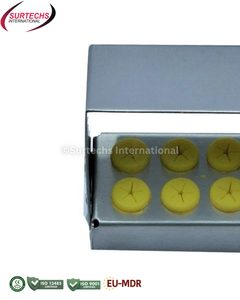 Bandeja de autoclave Surtechs Bur Holder Cassette de 8 posiciones para esterilización dental, de acero inoxidable, para instrumentos quirúrgicos dentales - Product Image 2