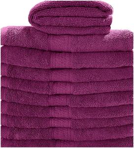Serviette de bain en coton premium violet, luxueuse, douce, séchage rapide, légère, absorbante, pour hôtel, spa, plage - Product Image 1