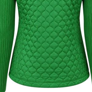 Green AKA Quilted Sweater <b>Jacket</b> Women Zip Up Knit Outerwear Casual Fashion Cardigan Warm Layered Top Stylish Apparel - Product Image 6