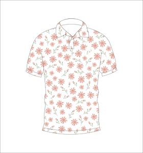 Men’s <b>White</b> Pink Floral Print <b>Polo</b> Shirt Short Sleeve Casual Summer Golf Shirt - Product Image 1