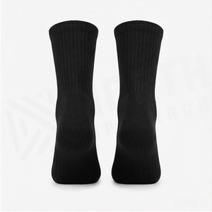 NORTH APPROACH Crew <b>Socks</b> <b>Black</b> Letter Pattern Breathable Regular Style for Adults Spring Season - Product Image 2