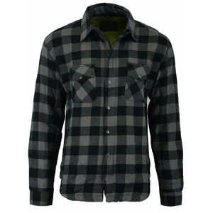 Custom <b>Mens</b> Adults Black Grey Plaid <b>Flannel</b> Motorcycle Shirt Full Aramid Lined CE Level 2 Armored Breathable Riding <b>Jacket</b> Plus - Product Image 1