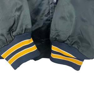 Chaqueta universitaria personalizada de satén negro, estilo Letterman, delgada, estilo urbano, venta al por mayor, tallas grandes, estilo béisbol - Product Image 4