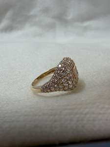 Bague Statement Pavée Coupe Baguette et Poire Mélangées, Sertie de Diamants de Laboratoire, en Or Massif 14K 18K, Luxe - Product Image 3