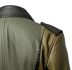Blouson moto en PU pour homme, coupe-vent, col rabattable, manches classiques, couleur unie, fermeture éclair, style automne - Product Image 2