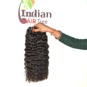 Cheveux humains naturels bouclés non traités, double trame, Remy, tissage indien, vierges, 100g, lots authentiques, sans traitement chimique - Product Image 2