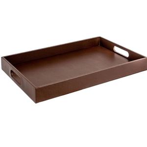 Plateau de service et de décoration en cuir classique pour fruits, plateau de table de haute qualité pour la maison, l'hôtel, la cuisine, le service de table, le rangement - Product Image 1