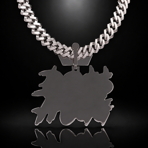 Pendentif Couronne Bo$$ Hogg en Argent 925 et Moissanite, Bijou Hip Hop pour Homme, Entièrement Sertie de Pierres, Breloque Thème - Product Image 4