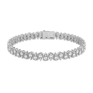 Classy And Trendy Stylish 14k/18k <b>SOLID</b> <b>Gold</b> Jewellery Marion Pear Lab Diamond Tennis Bracelet Sparkling Bridal Wedding Gift - Product Image 1