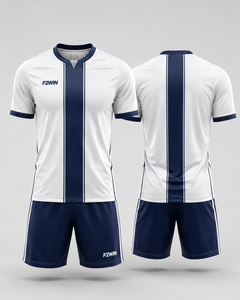 Ensemble de maillot de football pour homme F2WIN, noir et blanc, manches courtes, séchage rapide, respirant, polyester, uniforme pour toutes les saisons, sport pour adultes - Product Image 4