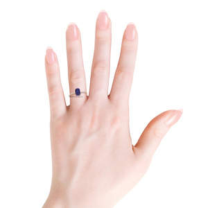 Bague de fiançailles et de mariage en saphir taille coussin avec bande pavée de diamants brillants en or 10K 14K 18K et argent 925 935 - Product Image 2
