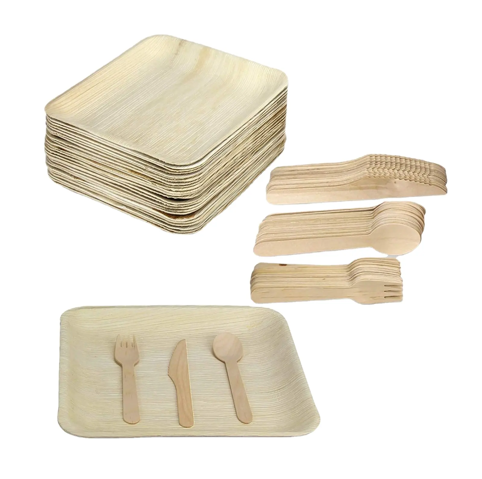 Disposable areca nut palm leaf heart shape plates/areca palm square plates disposal tray/disposal bowls plate