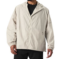 Veste de survêtement en nylon ripstop pour homme, à capuche, fermeture éclair intégrale, coupe-vent léger, vêtements de sport personnalisés pour l'extérieur