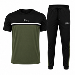 Conjunto Deportivo Informal Unisex con Logotipo Personalizado, Conjunto Deportivo de Alta Calidad, Transpirable, 100% Poliéster, Camiseta y Pantalones Deportivos de 2 Piezas para Gimnasio - Product Image 1