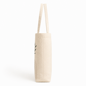 Cotton Canvas <b>Tote</b> <b>Bag</b> with Letter Pattern <b>Medium</b> Size Non Woven Handle Customized Closure for Beach & Groceries Daily Travel - Product Image 5