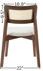Silla de comedor de madera de alta calidad, diseño minimalista, estructura de madera maciza, respaldo de mimbre tejido, para hotel y hogar. - Product Image 2