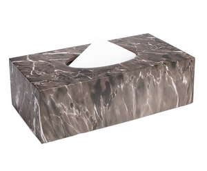 JANNAT EXPORT Modern Eco-Friendly <b>Marble</b> Tissue Box Holder Rectangular Brown Pattern Free Standing Desktop Decor for Gifting - Product Image 4