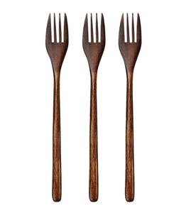 Ensemble de fourchettes en bois d'acacia naturel de bonne qualité - Ustensiles de table écologiques pour la maison et les fêtes - Vente personnalisée - Product Image 4