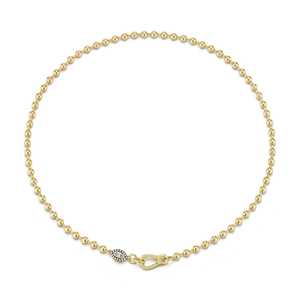 Collar de Cadena de Bolas de 4mm con Diamante Cultivado en Laboratorio Marquise de 0.40ct, Engaste de Bisel, Colgante Largo para Usar en Capas, 17 Pulgadas, Oro Sólido de 14K Certificado - Product Image 3