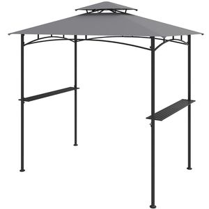 Gazebo en acier 8 x 5 pieds avec 2 étagères et 6 crochets – Abri d'extérieur durable pour parcs, villas, cours et hôtels - Product Image 5