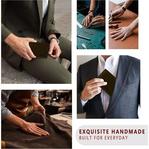 Portafoglio Bifold in Vera Pelle Fatto a Mano per Uomo con Blocco RFID e 2 Finestre per Documenti, Elegante Portafoglio Maschile con Confezione Regalo - Product Image 3
