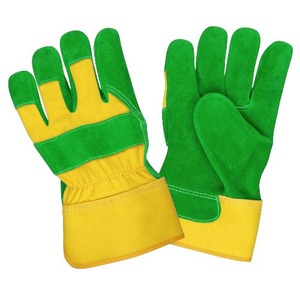 Guantes de seguridad de cuero amarillo marrón para trabajo al aire libre, protección, unisex, para todas las estaciones - Product Image 4
