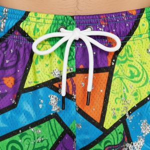 Shorts de basketball décontractés pour hommes, personnalisés, de haute qualité, 5 pouces, double couche, couleur unie, respirants, séchage rapide, taille mi-haute, en toile et maille élastiques - Product Image 5