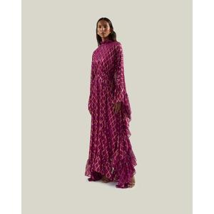 Elegante Vestido de Fiesta y Noche con Cuello en V, de Algodón/Poliéster, Largo hasta el Tobillo, Asimétrico, Corte en A, Liso, Ecológico y Transpirable - Product Image 1
