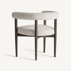 Silla de Comedor Moderna Tapizada en Bouclé, Estructura de Madera Sólida, Sillón de Lujo Minimalista Nórdico para Hotel, Restaurante, Cafetería, Proyectos para el Hogar - Product Image 3