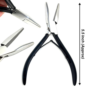 Pince professionnelle à bouche plate de 5,5 pouces avec manche noir pour extensions de cheveux à micro-anneaux, nano-perles et extensions à boucle – Outil de pose - Product Image 6