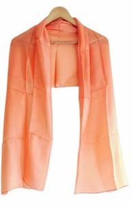 Soft Touch Peach Solid Silk Stole 200 cm × 55 cm For Fashion And Formal Wear At Best Price By Exporter Silk Stole - Product Image 2