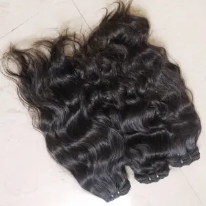 Virgin Remy Raw Unprocessed Shedding-Free Human Hair Bundles Extension Natural Color Machine Weft Front Wigs Manufacturing Price