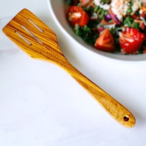 Ensemble d'ustensiles de cuisine en bois d'olivier |   Cuillère à riz |   Cuillère |   Spatule |   Fourchette |   Spatule à fentes - Product Image 4