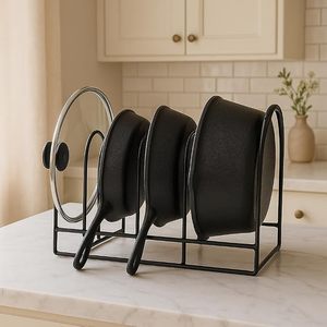 Stackable Cast Iron Cookware Rack 5-Tier <b>Standing</b> Kitchen Storage Holder for Pots and <b>Pans</b> Metal - Product Image 2
