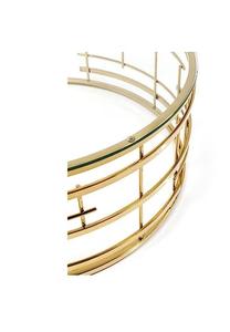 Table basse ronde en fer moderne et luxueuse avec plateau en verre trempé, design écologique pour la maison et le bureau, meubles de salon - Product Image 5