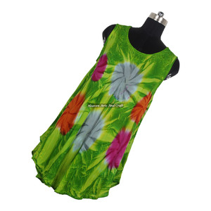Nuevo Vestido de Rayón Tie Dye sin Mangas para Mujer, Estilo Boho Gypsy, con Cordón Ajustable, Suave al Tacto, Venta Caliente 2026 - Product Image 1