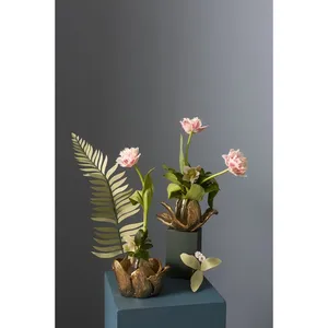 แจกันเหล็กตกแต่งโต๊ะสไตล์ชายฝั่ง งานแฮนด์เมดระดับไฮเอนด์ เป็นมิตรกับสิ่งแวดล้อม เหมาะสำหรับตกแต่งห้องนั่งเล่นในเพนท์เฮาส์ แจกันดอกไม้โลหะ - Product Image 5